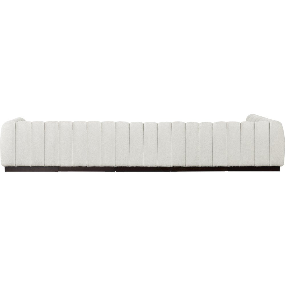 Quinn Cream Chenille Fabric Modular Sectional