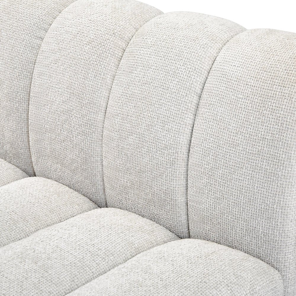 Quinn Cream Chenille Fabric Modular Sectional
