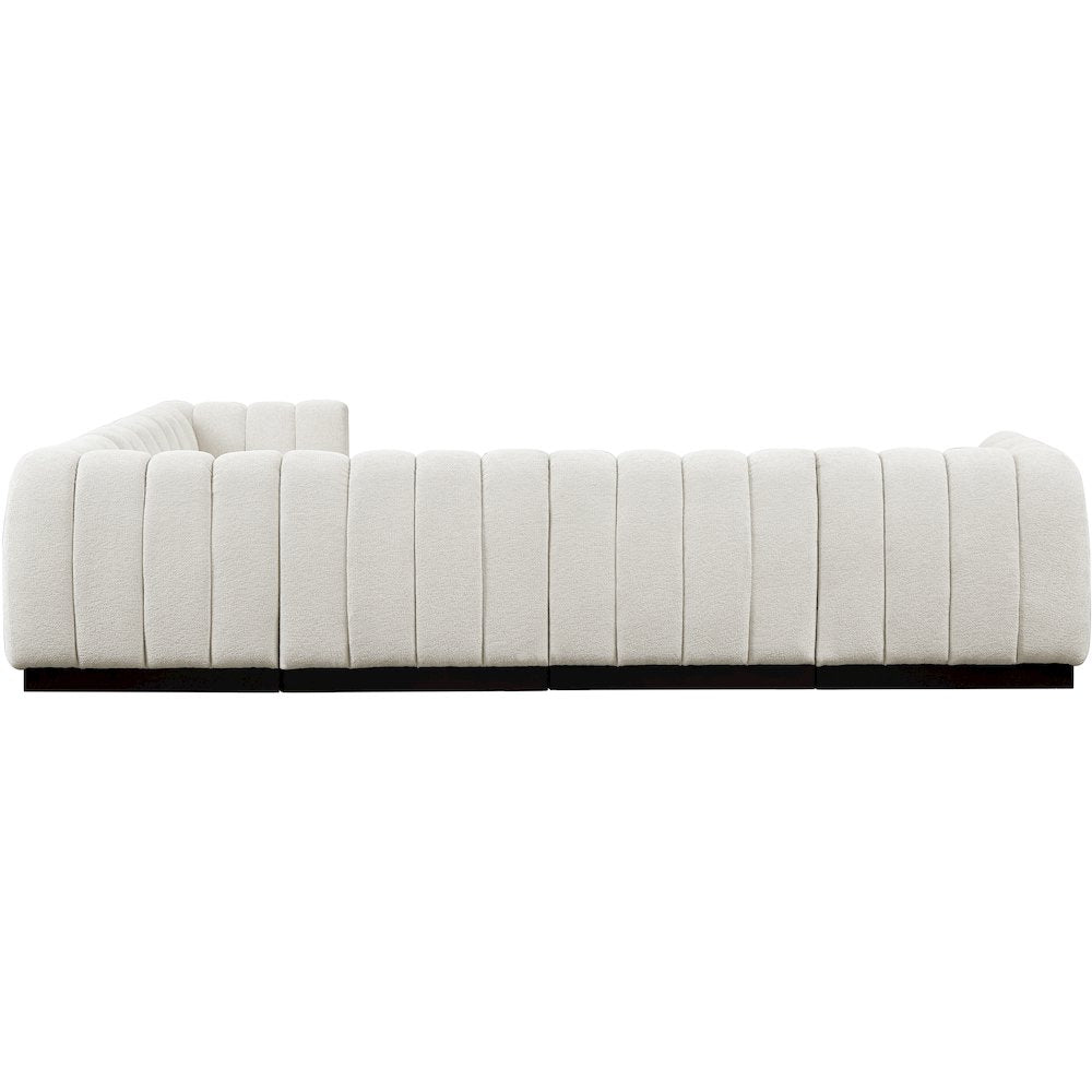 Quinn Cream Chenille Fabric Modular Sectional