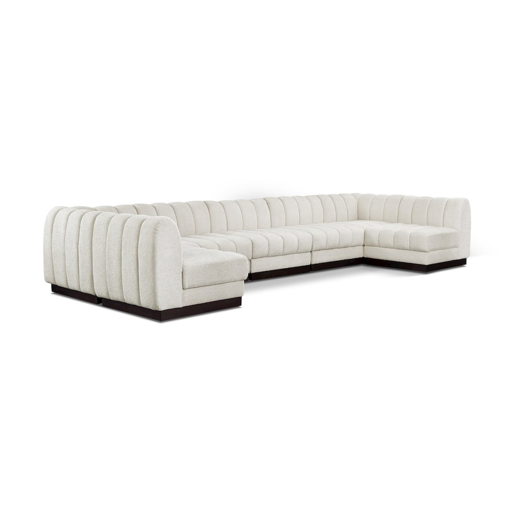 Quinn Cream Chenille Fabric Modular Sectional