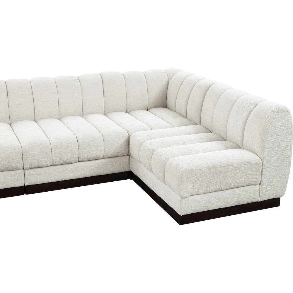 Quinn Cream Chenille Fabric Modular Sectional