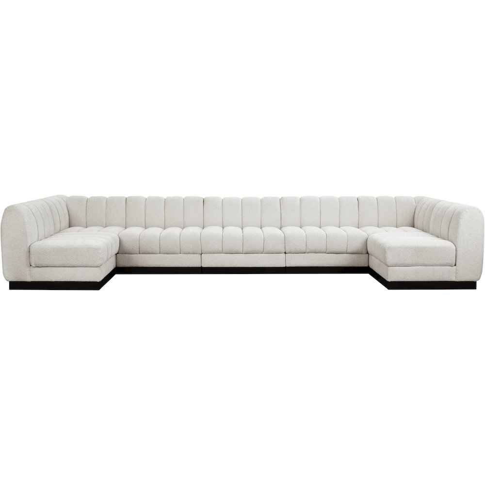 Quinn Cream Chenille Fabric Modular Sectional