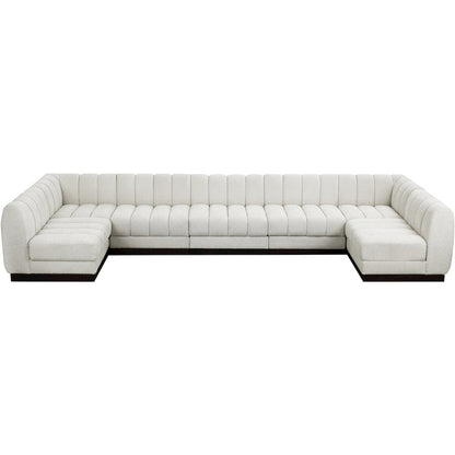 Quinn Cream Chenille Fabric Modular Sectional