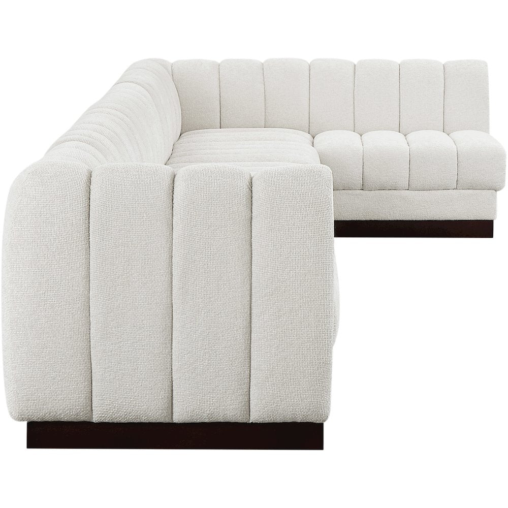 Quinn Cream Chenille Fabric Modular Sectional