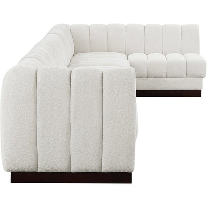 Quinn Cream Chenille Fabric Modular Sectional