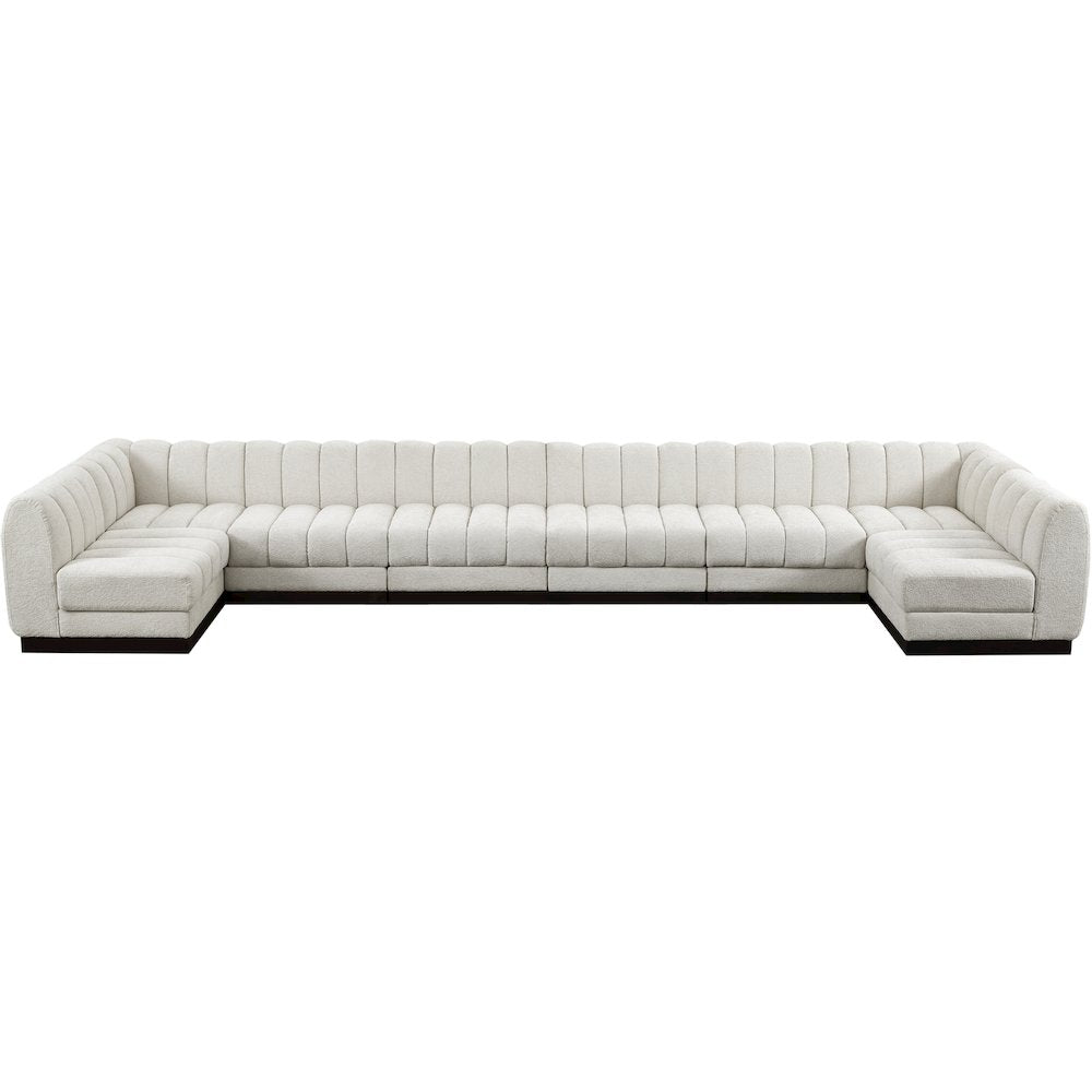 Quinn Cream Chenille Fabric Modular Sectional