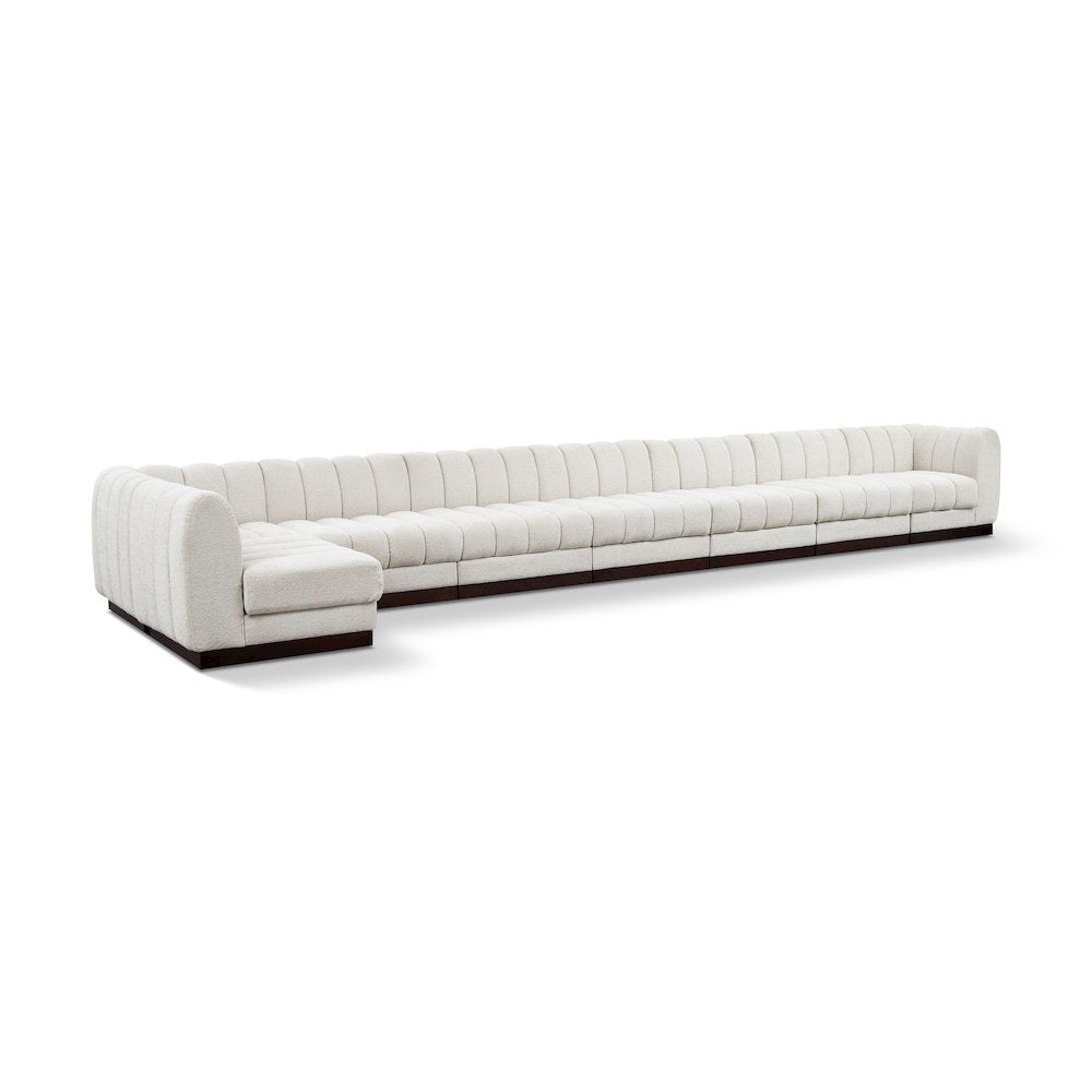 Quinn Cream Chenille Fabric Modular Sectional