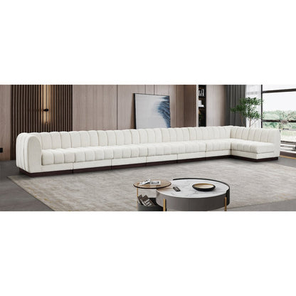 Quinn Cream Chenille Fabric Modular Sectional
