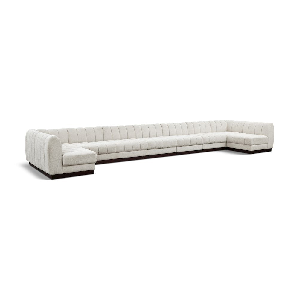 Quinn Cream Chenille Fabric Modular Sectional