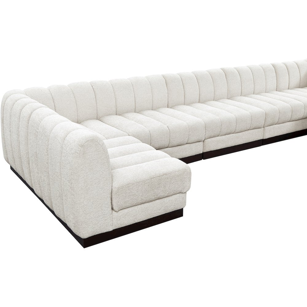 Quinn Cream Chenille Fabric Modular Sectional