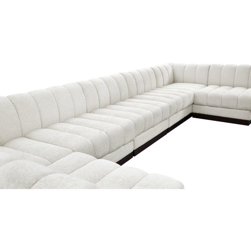 Quinn Cream Chenille Fabric Modular Sectional