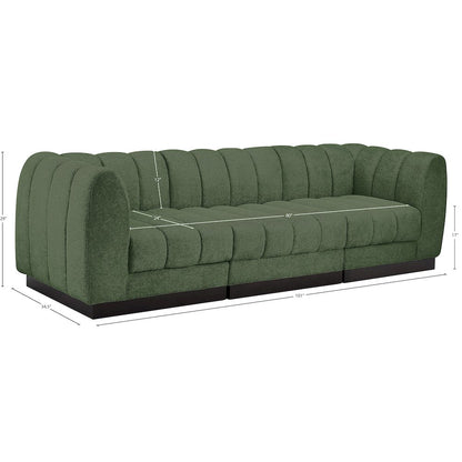 Quinn Green Chenille Fabric Modular Sofa