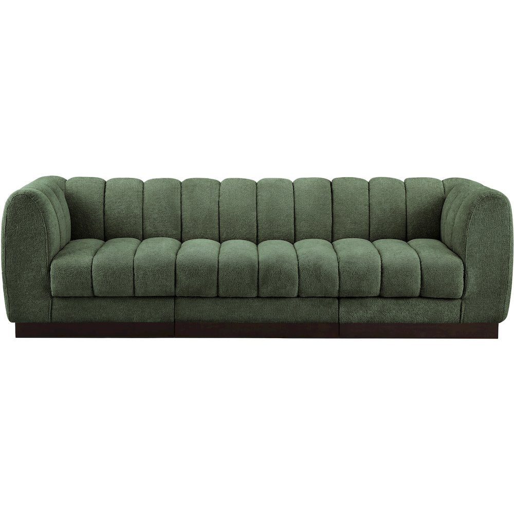 Quinn Green Chenille Fabric Modular Sofa