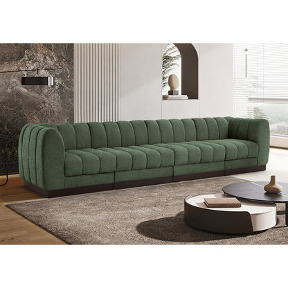 Quinn Green Chenille Fabric Modular Sofa