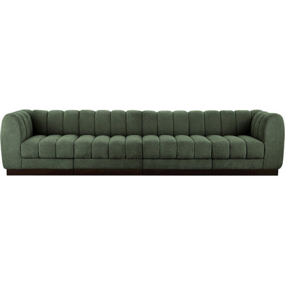 Quinn Green Chenille Fabric Modular Sofa