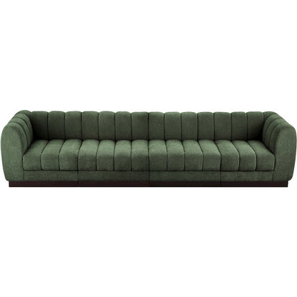 Quinn Green Chenille Fabric Modular Sofa