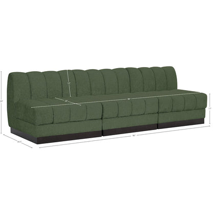 Quinn Green Chenille Fabric Modular Sofa