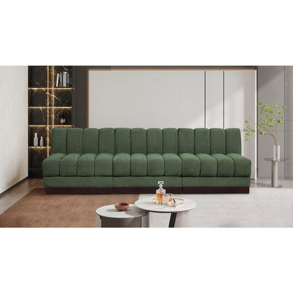 Quinn Green Chenille Fabric Modular Sofa