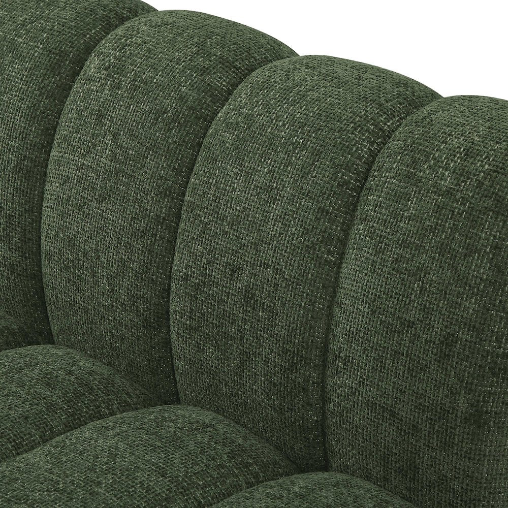Quinn Green Chenille Fabric Modular Sectional
