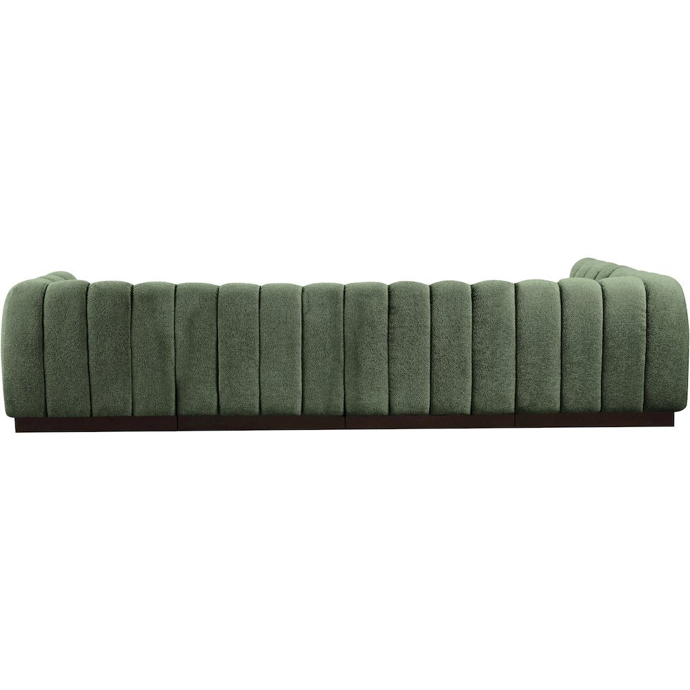 Quinn Green Chenille Fabric Modular Sectional