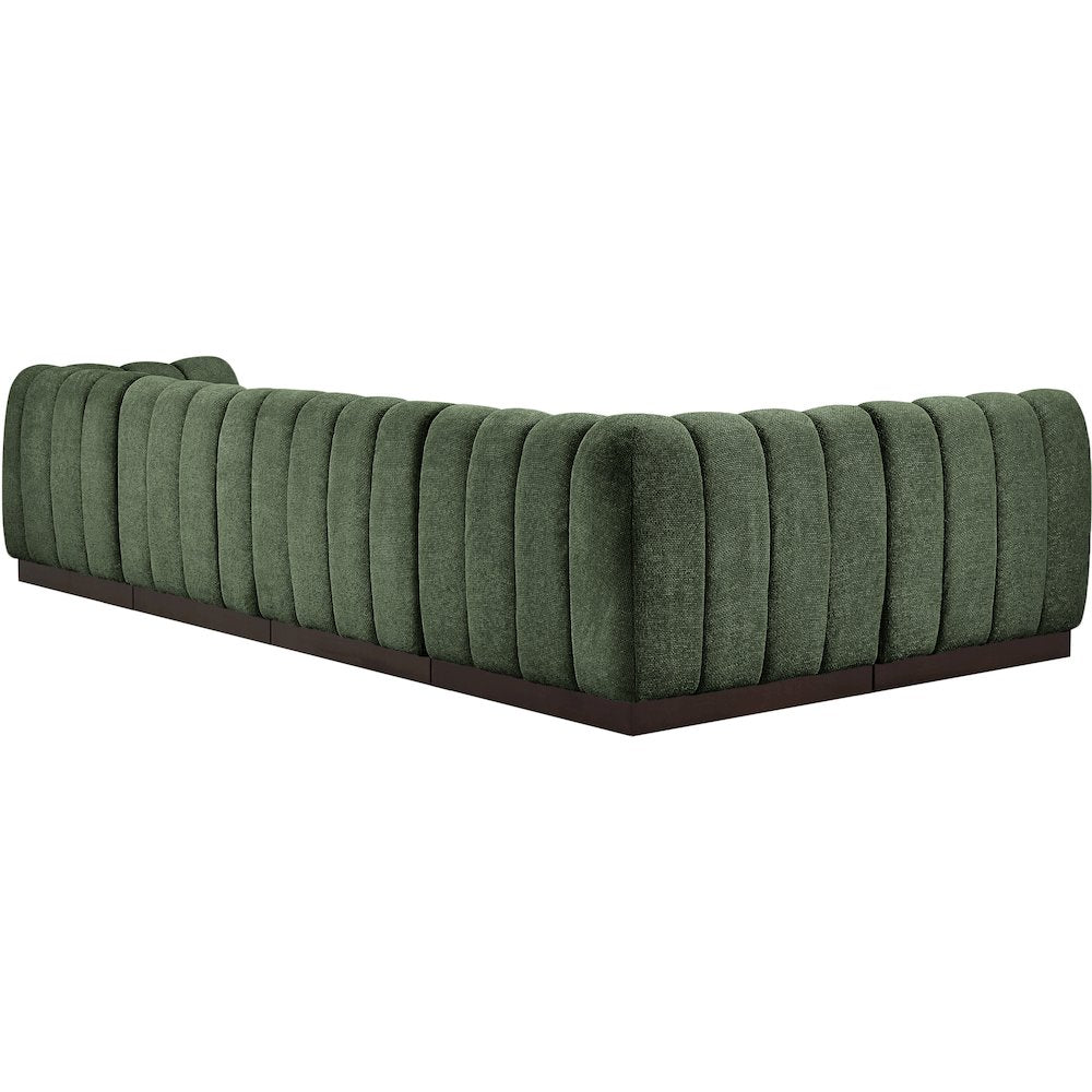 Quinn Green Chenille Fabric Modular Sectional