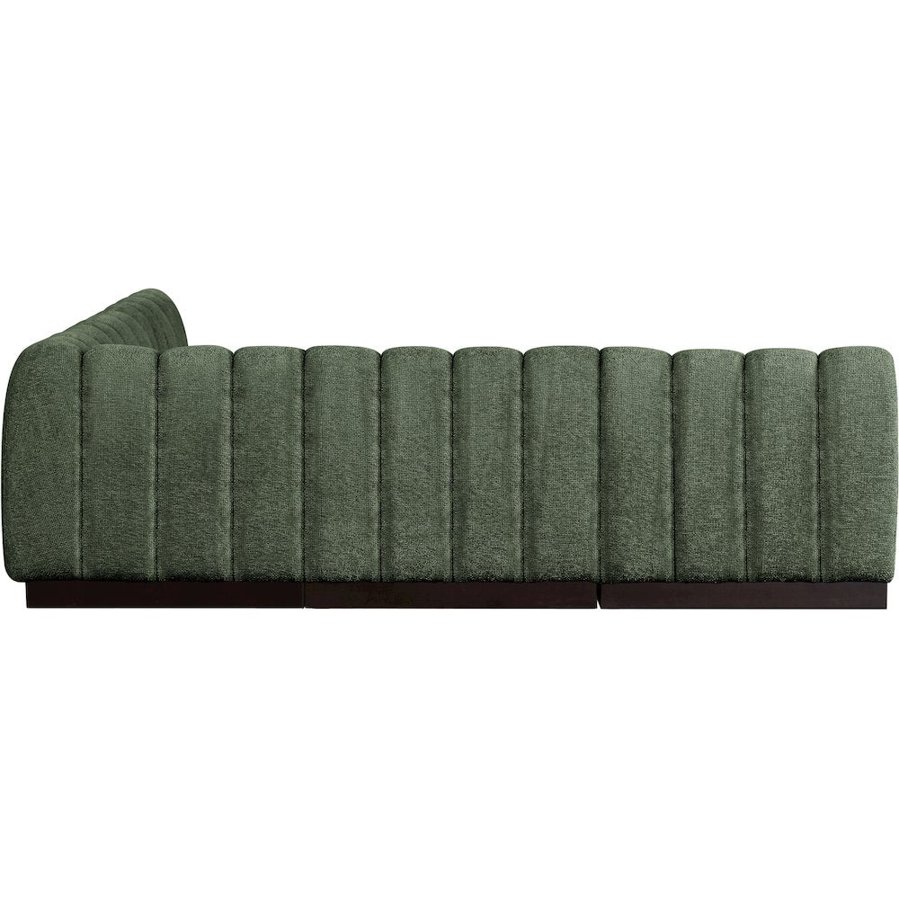 Quinn Green Chenille Fabric Modular Sectional