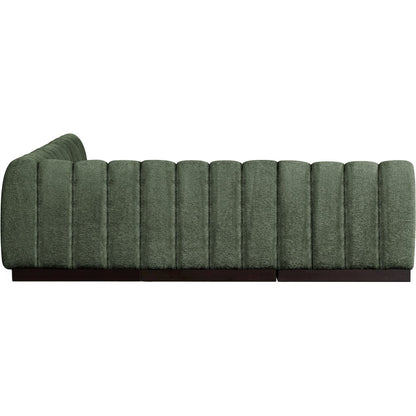 Quinn Green Chenille Fabric Modular Sectional