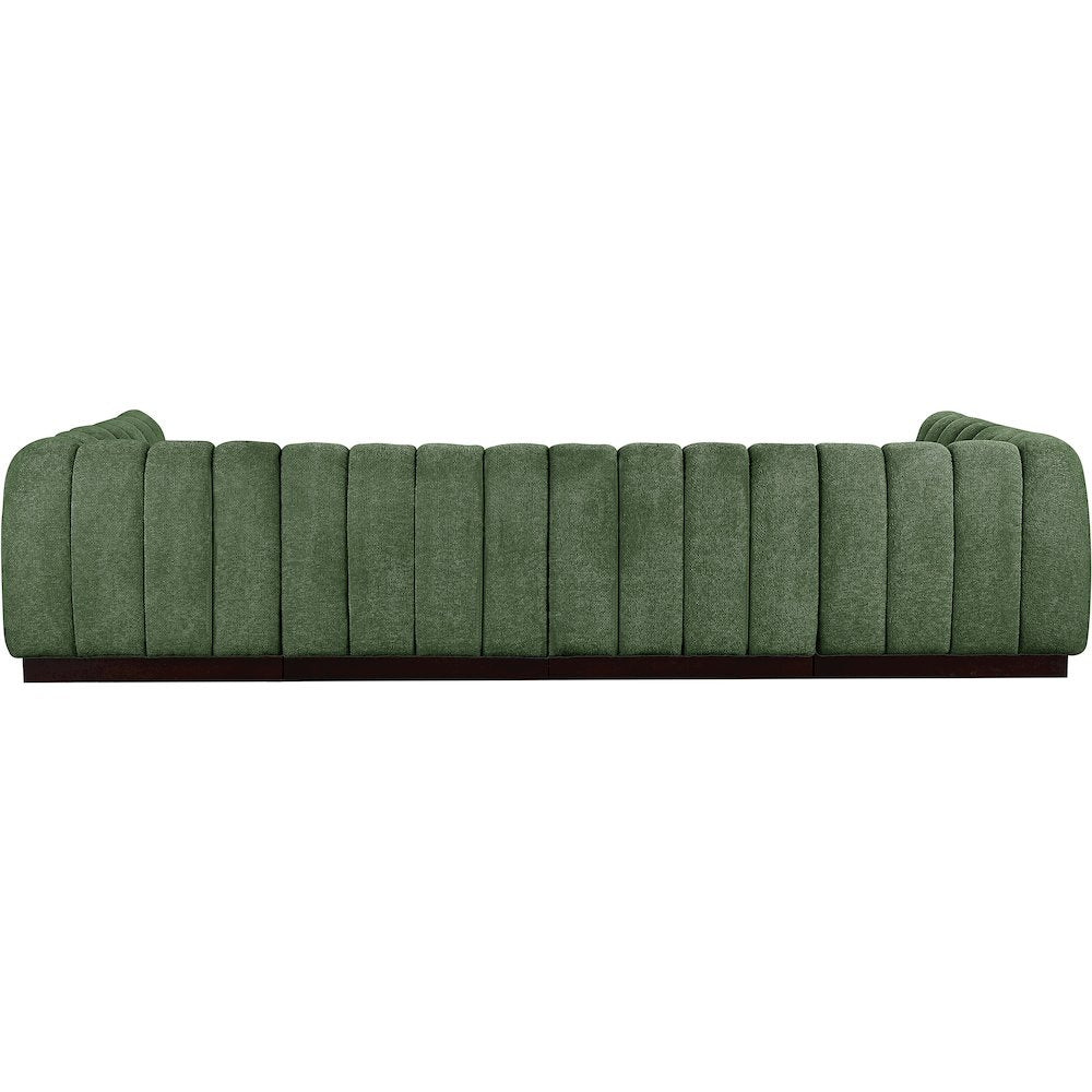 Quinn Green Chenille Fabric Modular Sectional