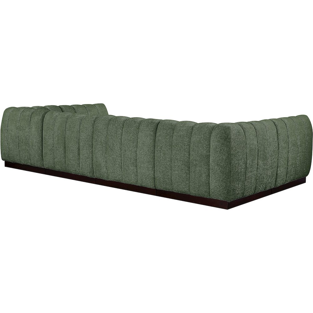 Quinn Green Chenille Fabric Modular Sectional