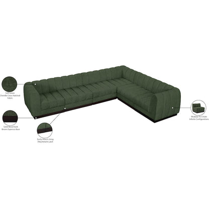 Quinn Green Chenille Fabric Modular Sectional