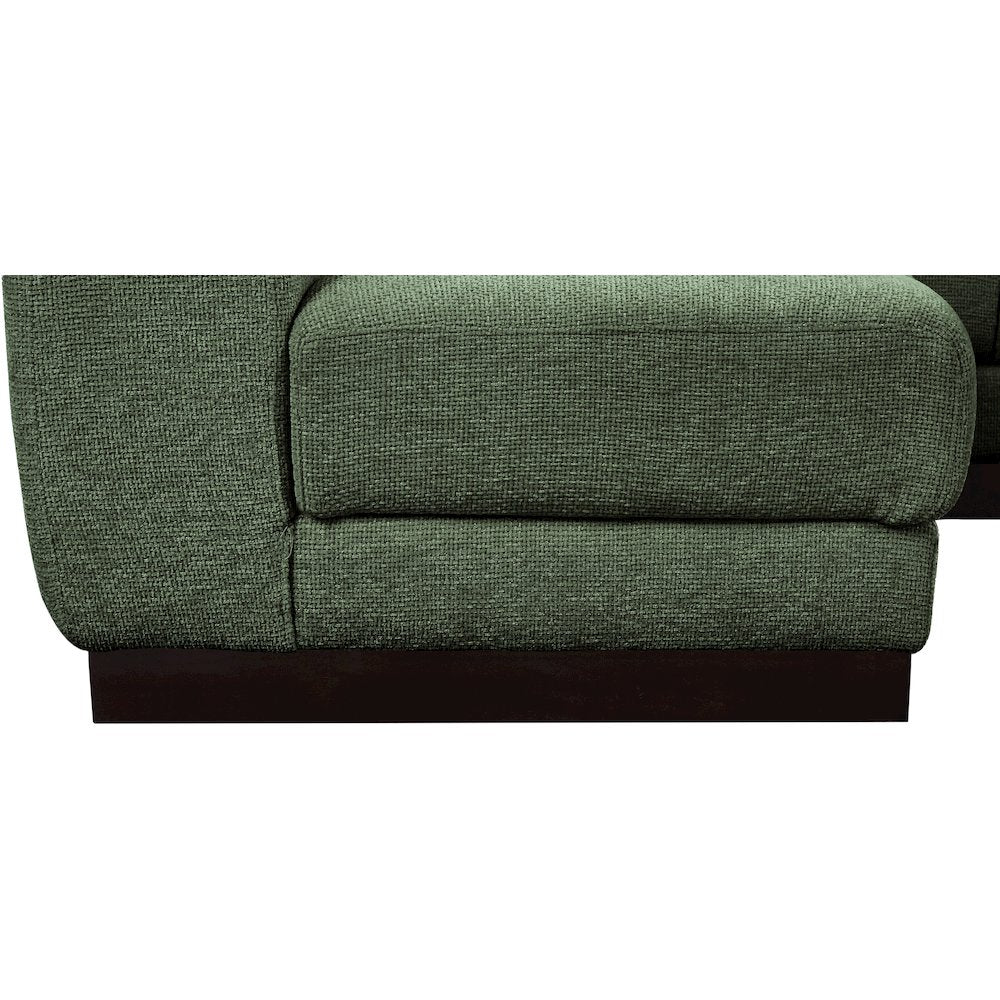 Quinn Green Chenille Fabric Modular Sectional