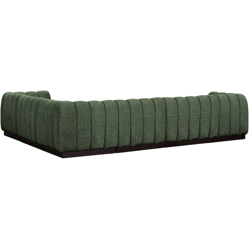 Quinn Green Chenille Fabric Modular Sectional