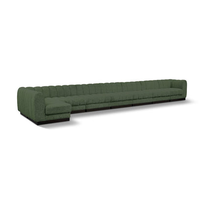 Quinn Green Chenille Fabric Modular Sectional