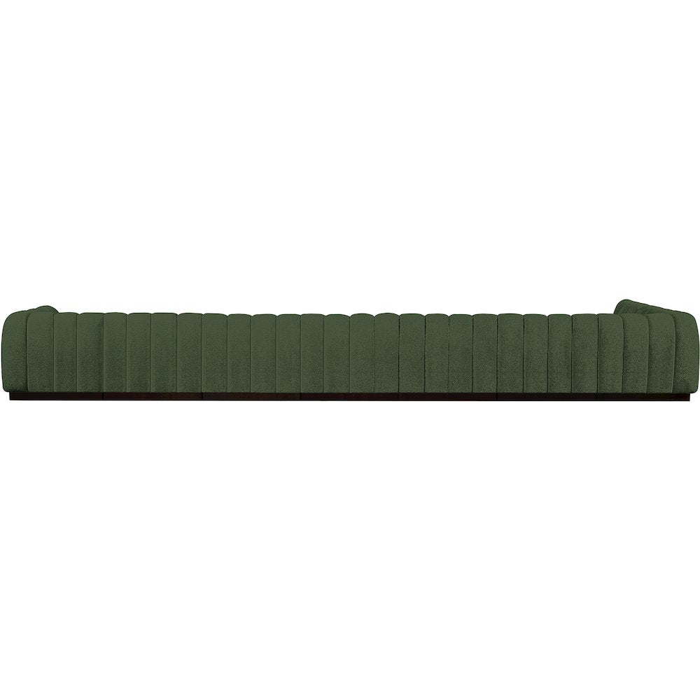 Quinn Green Chenille Fabric Modular Sectional