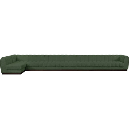 Quinn Green Chenille Fabric Modular Sectional
