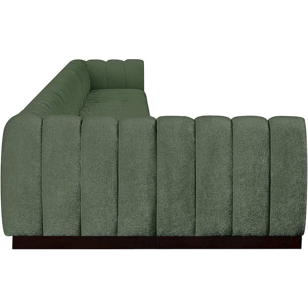 Quinn Green Chenille Fabric Modular Sectional