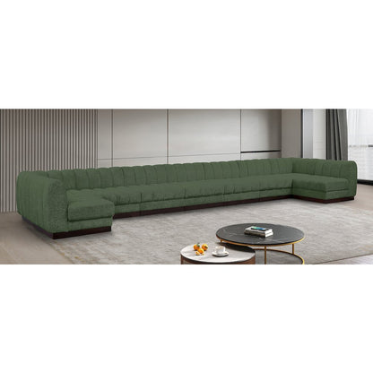 Quinn Green Chenille Fabric Modular Sectional