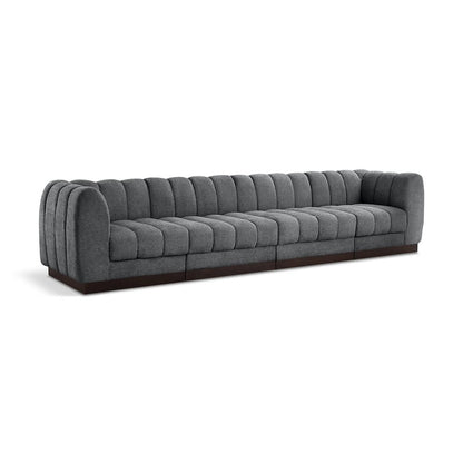 Quinn Grey Chenille Fabric Modular Sofa