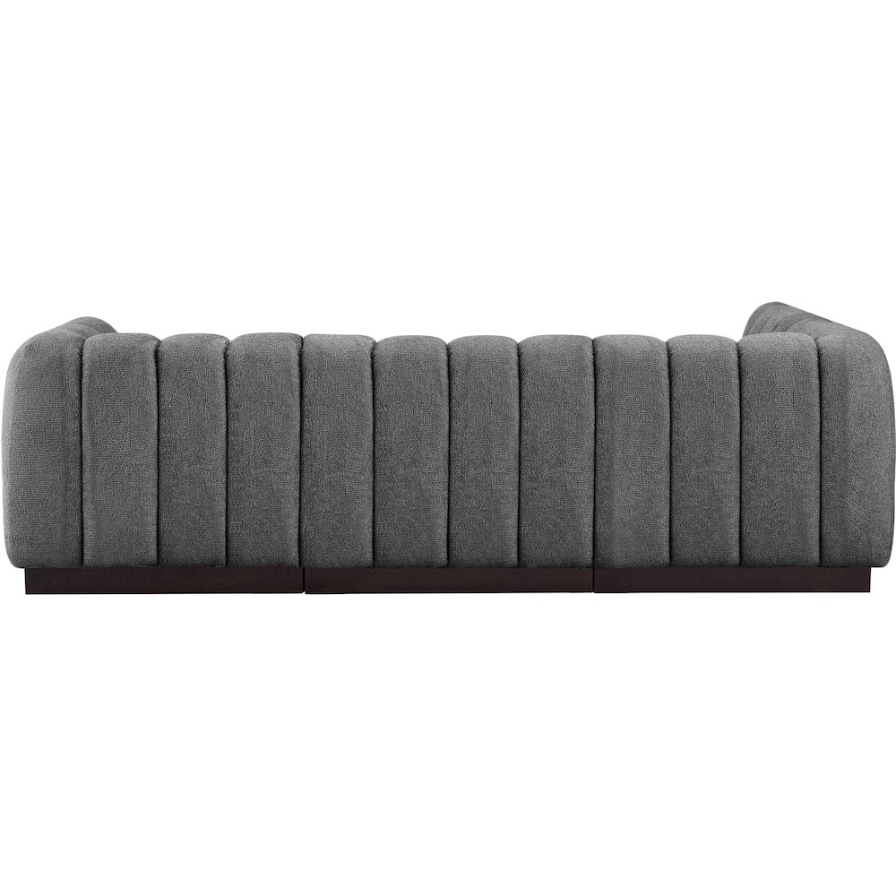 Quinn Grey Chenille Fabric Modular Sectional