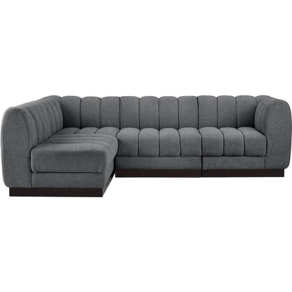 Quinn Grey Chenille Fabric Modular Sectional
