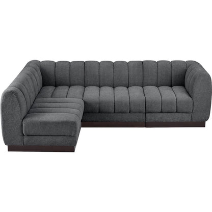 Quinn Grey Chenille Fabric Modular Sectional