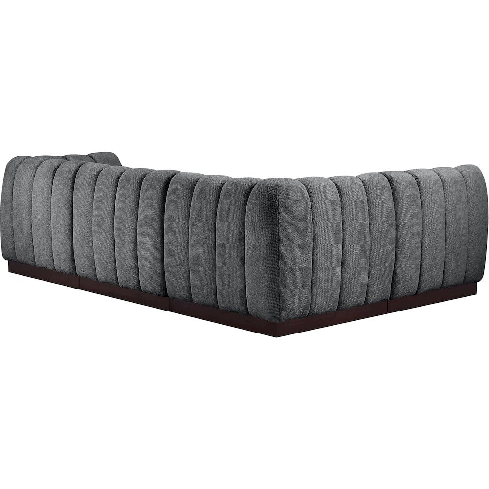 Quinn Grey Chenille Fabric Modular Sectional