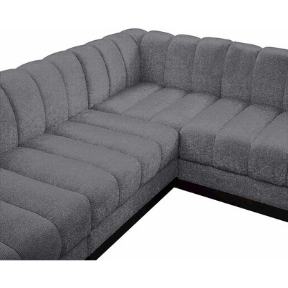 Quinn Grey Chenille Fabric Modular Sectional
