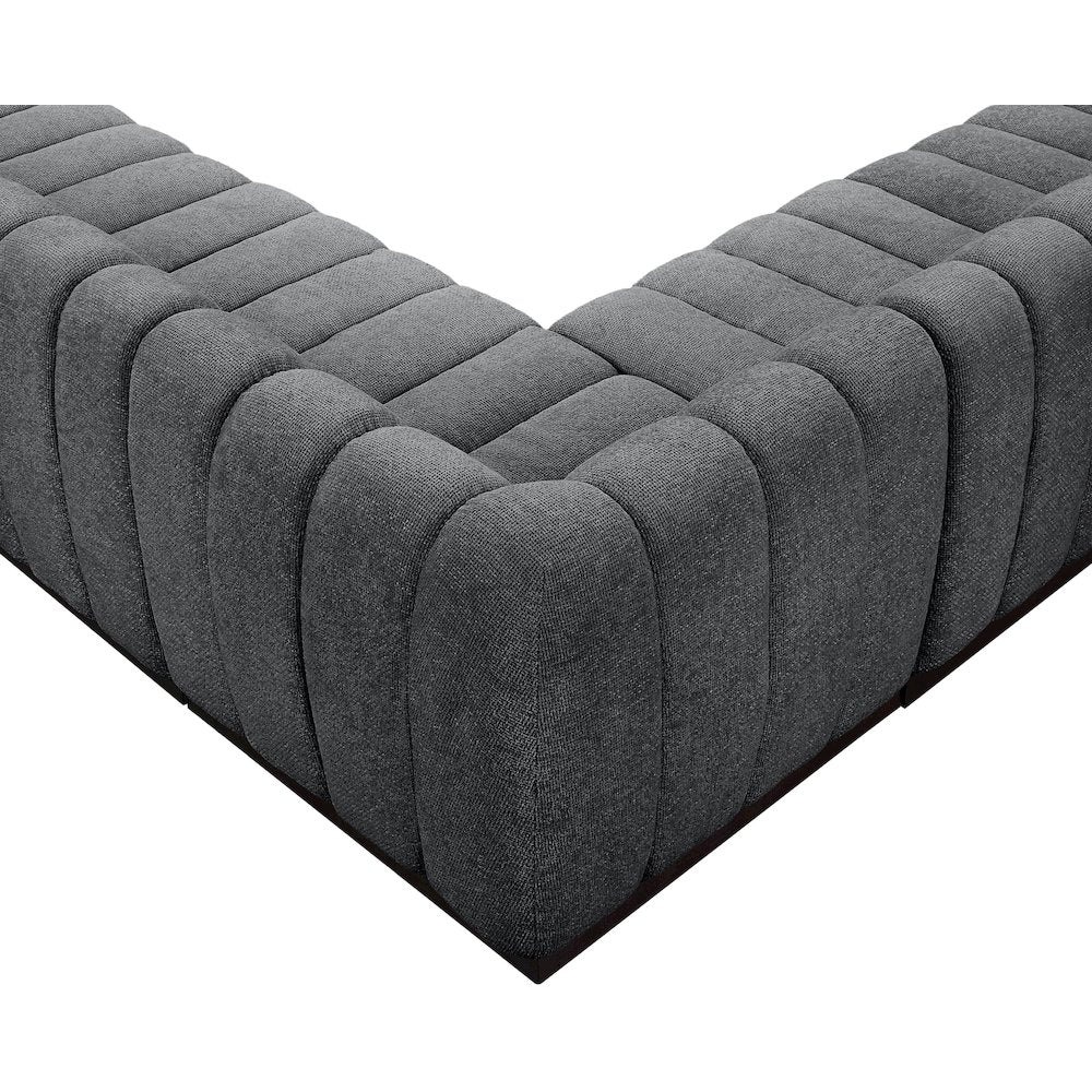 Quinn Grey Chenille Fabric Modular Sectional