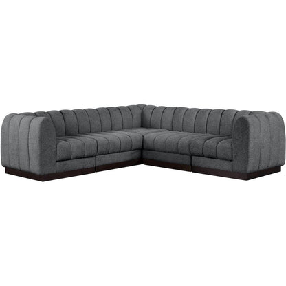Quinn Grey Chenille Fabric Modular Sectional