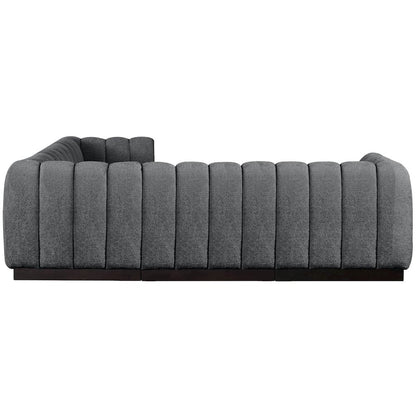 Quinn Grey Chenille Fabric Modular Sectional