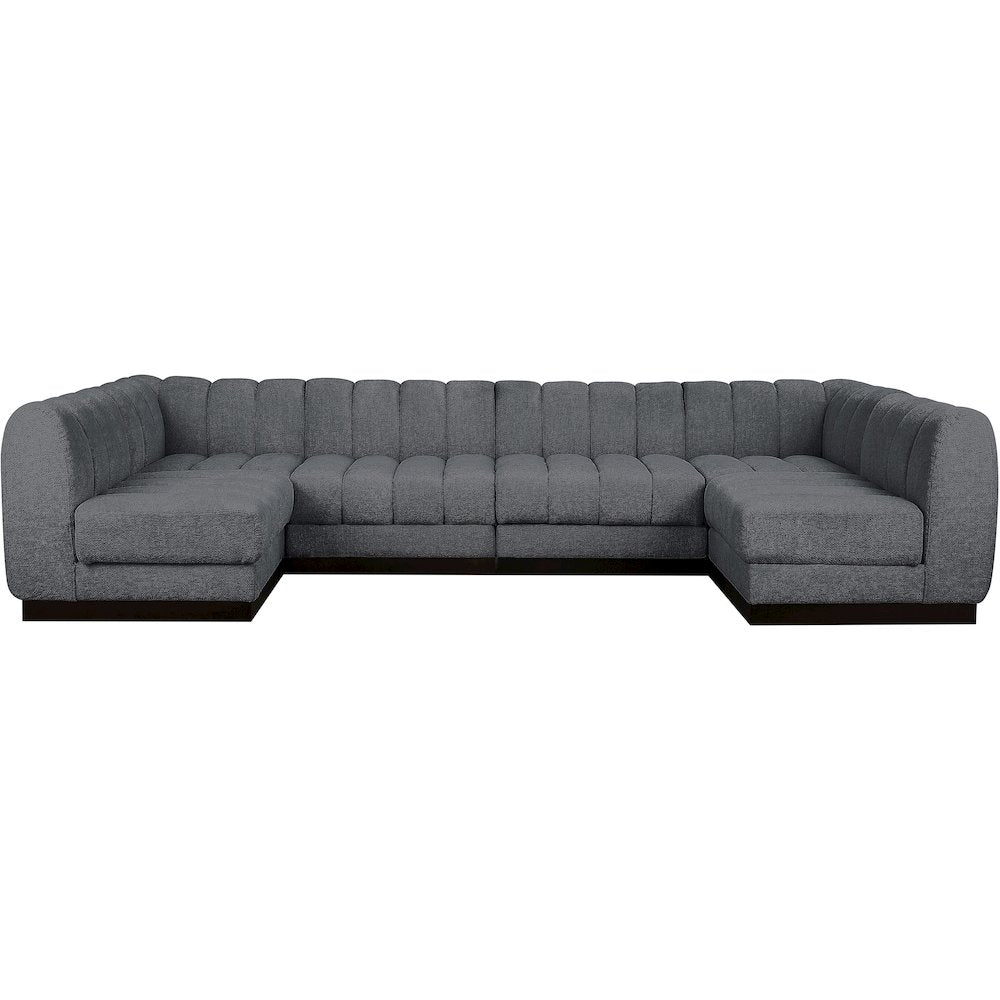 Quinn Grey Chenille Fabric Modular Sectional