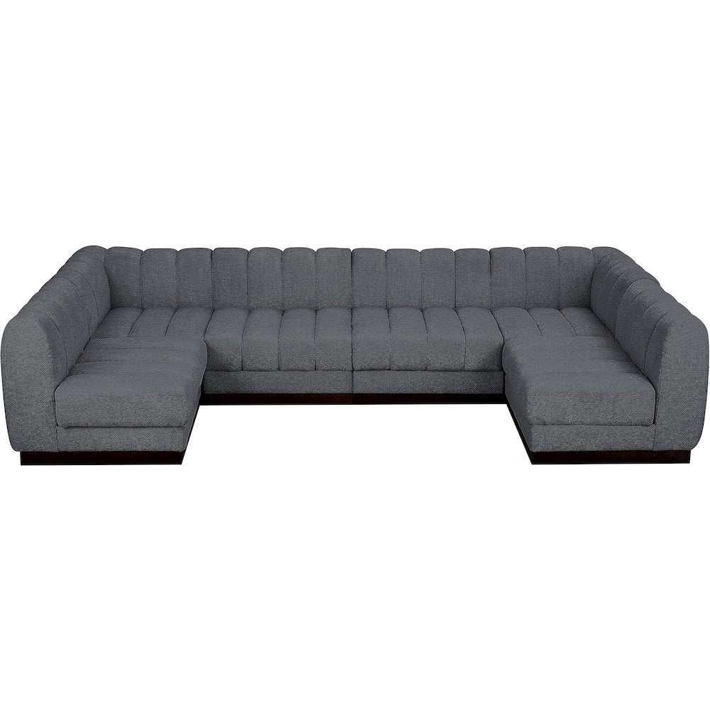 Quinn Grey Chenille Fabric Modular Sectional