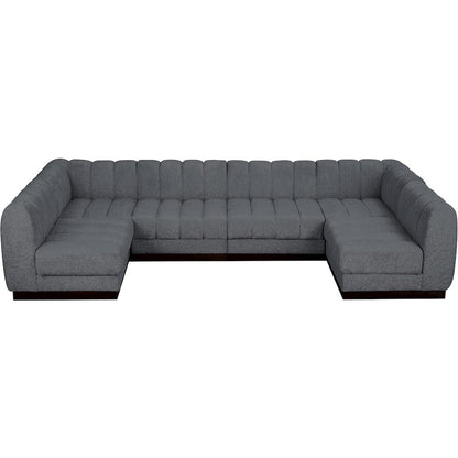 Quinn Grey Chenille Fabric Modular Sectional