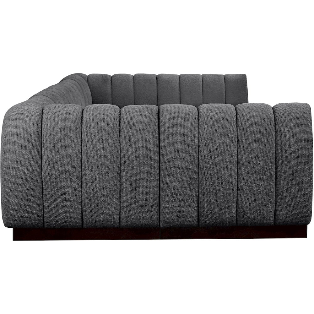 Quinn Grey Chenille Fabric Modular Sectional